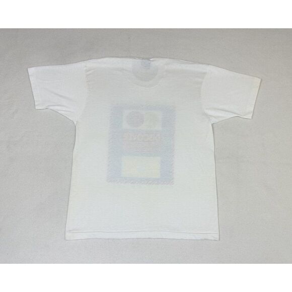 Vintage 90s Consumer Credit College T-Shirt Large White Money Single Stitch - Picture 3 of 10